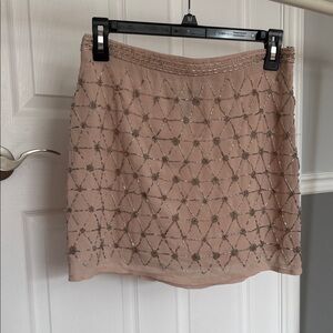 Forever 21 Blush Pink Beaded Mini Skirt